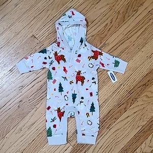 Hooded Christmas Holiday Romper Playsuit 0-3M NWT